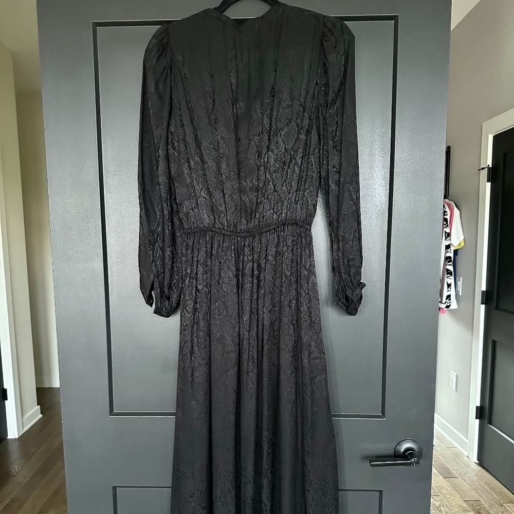 🖤🐍 NWT The Kooples Silk-Blend Snakeskin Jacquard Maxi Dress | $445 Retail - Picture 10 of 12